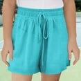thumbnail image 2 of RIJOPUTY Short Shorts Girls Jean Shorts Tennis Shorts Clothes for Girls 12-14 Black Mom Jeans 18 Month Clothes Girl Shorts Basketball, Sky Blue 9-10 Years, 2 of 7