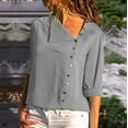 thumbnail image 2 of Jiyugala Women's Button Down Shirts Plus Size Loose Casual Tops, 2 of 5