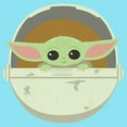 thumbnail image 2 of Girl's Star Wars: The Mandalorian Cute Chibi Grogu Bassinet Graphic Cropped T-Shirt Blue X Large, 2 of 3