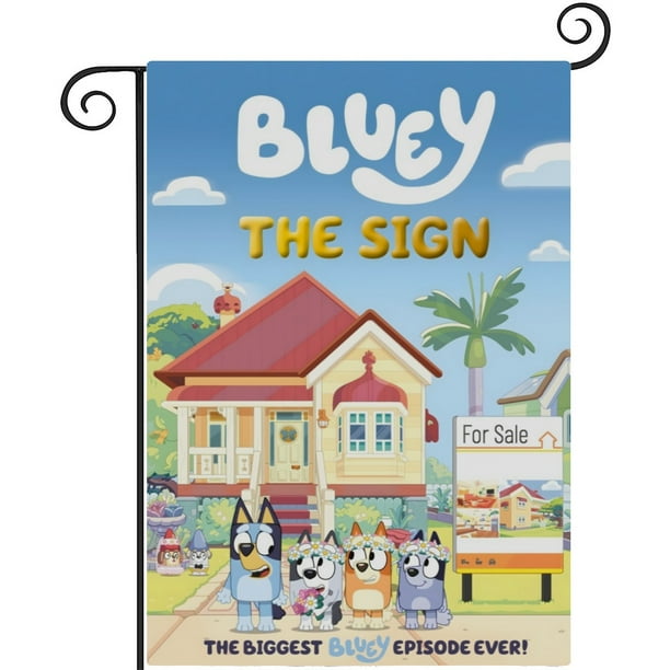 Bluey -bandera de jardín temática. Regalo perfecto para fans, amigos y familiares, ideal para actividades al aire libre y decoración de fiestas.28CM*45CM