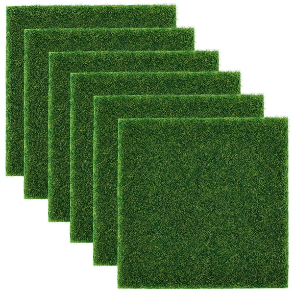 6pcs 15 * 15cm Artificial Garden Grass Turf Tiles Square Realistic Grass Rug Indoor Outdoor Life-Like Fairy Artificial GrassDIY