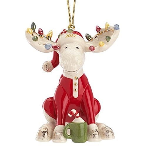 Lenox 2017 Marcel Moose Figurine Ornament Annual The Bedtime Red