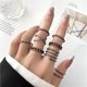 thumbnail image 1 of Conjunto de anillo de cadena de serpiente y mariposa gótica Punk para mujer, dados negros, Retro, chapado en plata, abalorio de diamantes de imitación, joyería para dedo Tan Jianjun unisex, 1 of 2