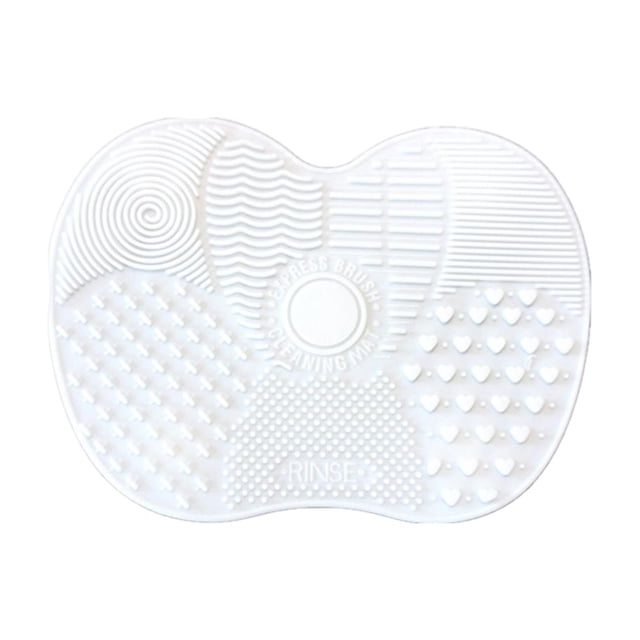 Almohadilla limpiadora de brochas de maquillaje Yuyangstore con ventosas Herramienta de lavado compacta profesional Blanco
