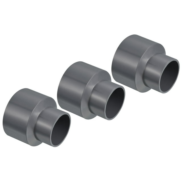 Unique Bargains Raccord Droit pour Tuyau de Réducteur en PVC 75x50mm, Gris 3 Pack