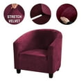 thumbnail image 3 of Eurhowing Stretch Tub Chair Slipcover, Elastic Soft Velvet Armchair Cover, Washable Furniture Protector for Living Room, Office, Wine Red, 3 of 8