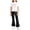 Black, variant on Yuanlook Kids Matching Outfit Set Short Sleeve Crew Neck Top Elastic Flare Pants Bow Print Casual Set for Girls