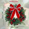 thumbnail image 5 of Christmas Wreath 12 Inch Green Artificial Front Door Wreath with Pinecones Berries Balls Red Bow LED Light Decorations for Fireplace Outdoor Indoor Party Wall Home Decor Xmas Wreath Ornament, 5 of 7