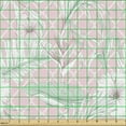 thumbnail image 2 of Ambesonne Floral Boho Fabric by the Yard Upholstery, Flowers Leaves Squares, 1 Yard, Pale Rose Almond Green, 2 of 5