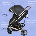 thumbnail image 3 of Carriola Reversible 4 en 1 iBaby Murano Portabebé Autoasiento Rosa Plegable negro, 3 of 9