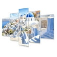thumbnail image 2 of Designart "Odyssey in Santorini II" Greece Metal Wall Decor Set, 2 of 5
