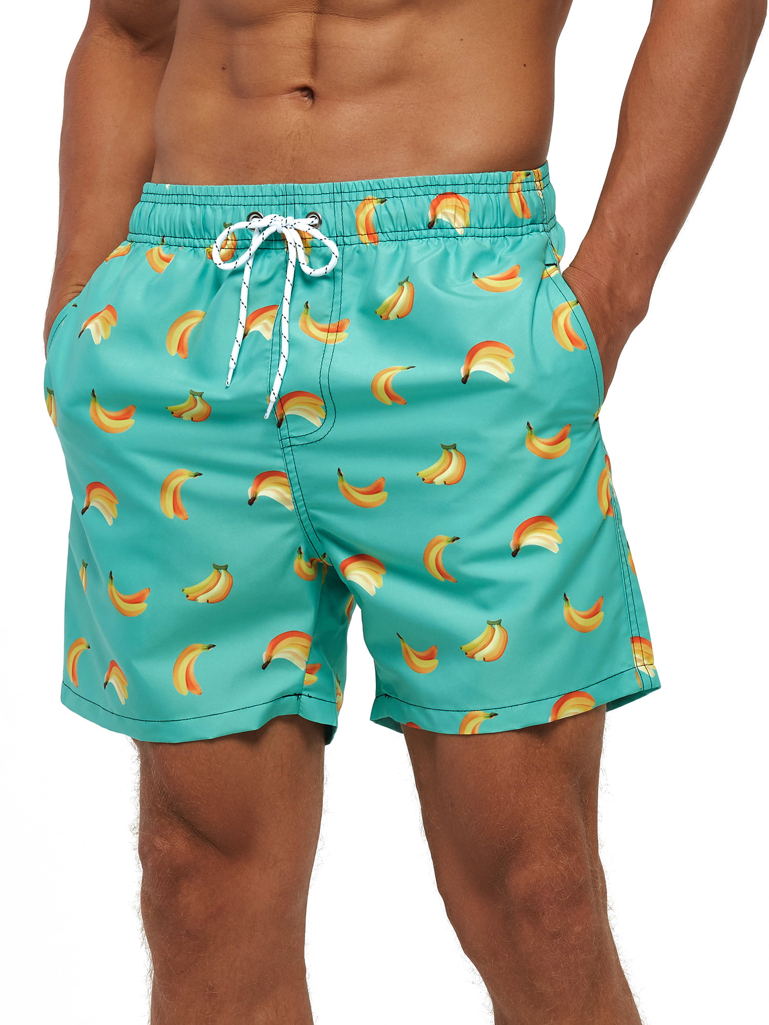 Lavnis Mens Board Shorts Summer Beachwear Quick Dry Swim Trunks Casual Drawstring Waist Shorts 