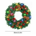 thumbnail image 2 of JUNWELL Lighted Christmas Wreath  24”  Pine Needles, 2 of 2