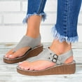 thumbnail image 3 of Yinguo Wedge Thong Sandals Sling-Back Sandals for Women with Arch Support Cushion Flip Flop Casual Fashion Women's Sandals Grey Size 11, 3 of 6