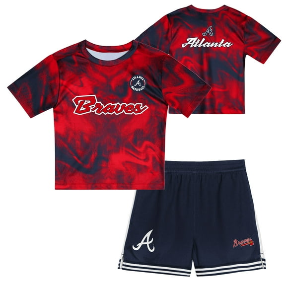 Preschool  Red Atlanta Braves Hitter Infielder 2-Piece Set