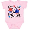 thumbnail image 3 of Inktastic 4th of July Red, White and Blue Sweetie Cupcakes and Stars Boys or Girls Baby Bodysuit, 3 of 5