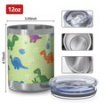 thumbnail image 3 of 12oz Tumblers Green Dinosaurs Ponds Pattern Vacuum Insulated Stainless Steel Travel Tumbler Cups Mug with Lid and Straw for Beer,Coffee,Beverages with Cleaning Brush for Cold & Hot Drinks, 3 of 5