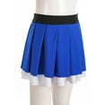 thumbnail image 4 of RUNQHUI Jupe Plissée Mini à Taille Élastique pour Filles, Jupes de Danse, Uniforme d'Équipe de Performance Cheerleading Bleu 16, 4 of 7