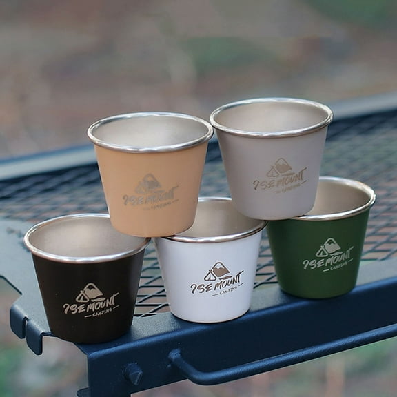 Outdoor Camping Cup Rustproof Stackable Polished Surface Stainless Steel Tea Beer Coffee Milk Mug Portable Cup