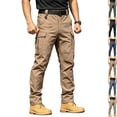 thumbnail image 2 of Mens Work Pants Cargo Tactical Stretch Casual Waterproof Outdoor Travel Hiking Pant with Multi Pockets(No Belt) Earthy Yellow L, 2 of 9