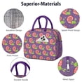 thumbnail image 4 of Lunch Bag Lunch Box for Women Reusable Insulated Lunch Bags,Water-Resistant Snail Shell with Pink on Purple Background Cooler Lunch Tote Bag, Large Capacity for Work Travel Picnic, 4 of 6