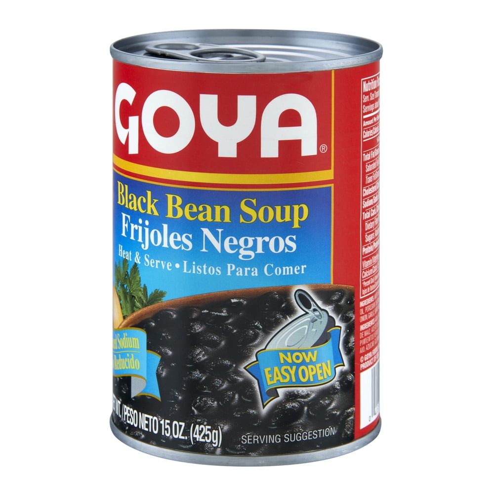 (5 pack) GOYA Black Bean Soup Olive Oil Bell Pepper Onion Reduced Sodium 15 oz.