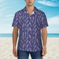 thumbnail image 2 of Sikiie Lavender Flowers Print Men's Hawaiian Shirt, Summer Beach Button Pocket Short Sleeve T-Shirt,X-Large, 2 of 7