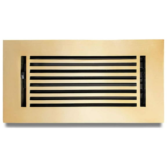 Prima Decorative Hardware, Return Air Grill, No-Holes, Handcrafted, 4"x10", Gold, Cast Aluminum
