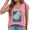 Rose Red, variant on Cozymy Elegant Navy Blue Floral Sleeveless Tee, Detailed White Hydrangea Graphic V-Neck Summer Shirt