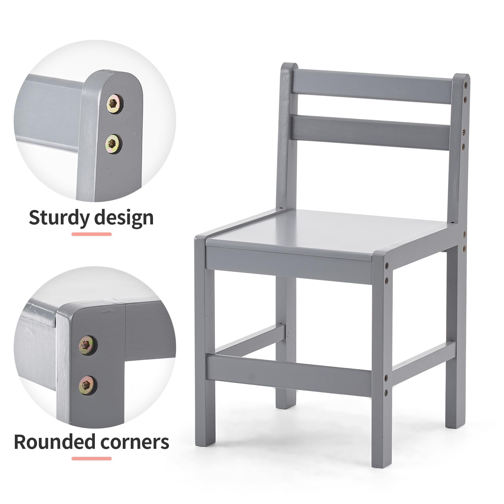 UNICOO® Bamboo Toddler Desk and Chair Set, Lift-Top Desk & Chair Set for 3-8 Years Old Toddlers, Children Writing Desk with Storage and Hutch for Home School Use (C007 - Grey)