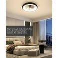 thumbnail image 6 of Soilsiu Low Profile Ceiling Fan with Dimmable LED Lights, Reversible Blades, Remote Control - 5 Invisible Blades - Semi Flush Mount - 21.5 inches - Black, 6 of 7