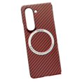 thumbnail image 1 of Galaxy Z Fold 5 Case Imitation Carbon Fiber Texture Magnetic Shockproof Cover Red, 1 of 5