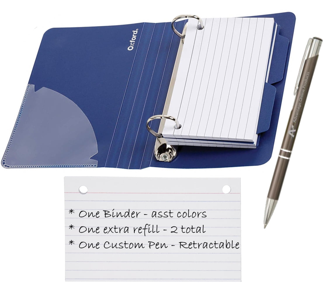 3 x 5 Inches Color Will Vary Includes 50Punched Oxford Poly Index Card Binder 