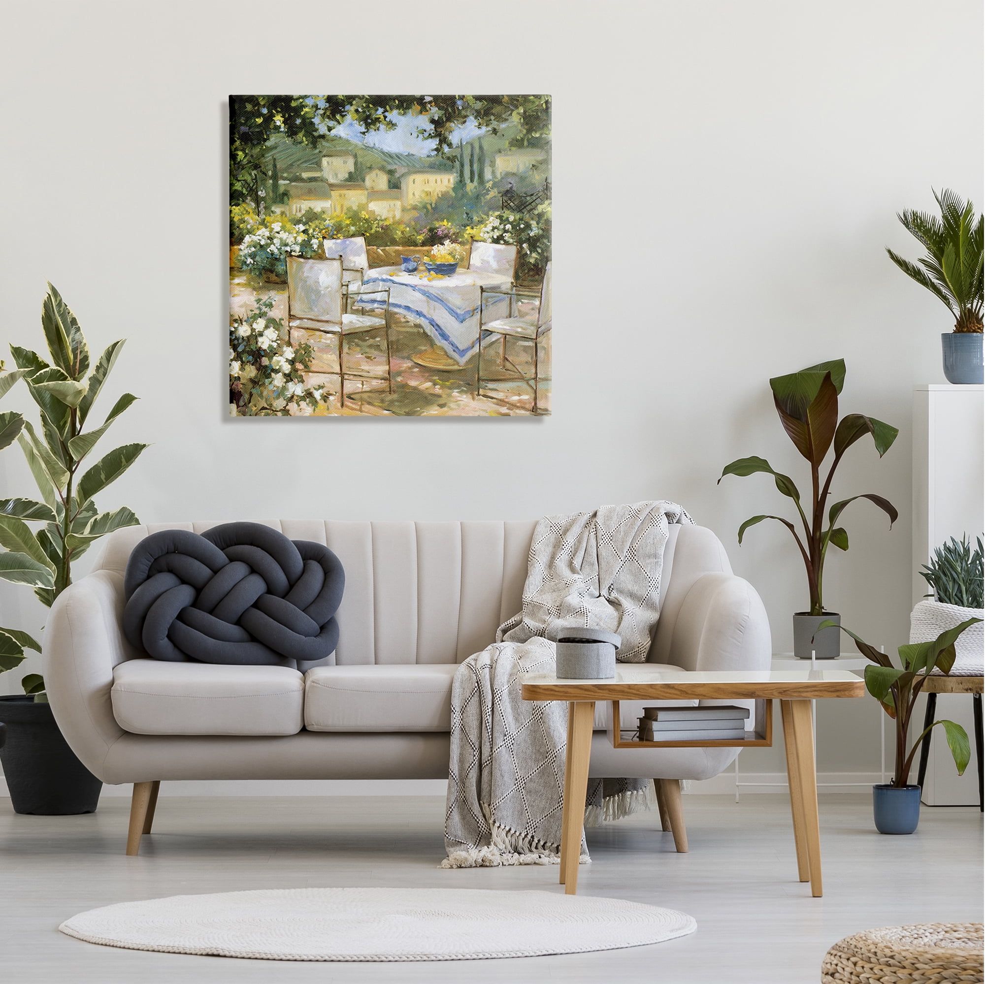 Stupell Industries Tuscan Terrace Vineyard French Picnic Courtyard Villa Scenery,30 x 30, Design by JG Studios