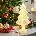 thumbnail image 5 of HomeKingdee Glass Christmas Tree Green Glowing Xmas Trees Home Decorations Tabletop Centerpiece Mantel Window Home Decor, 5 of 6