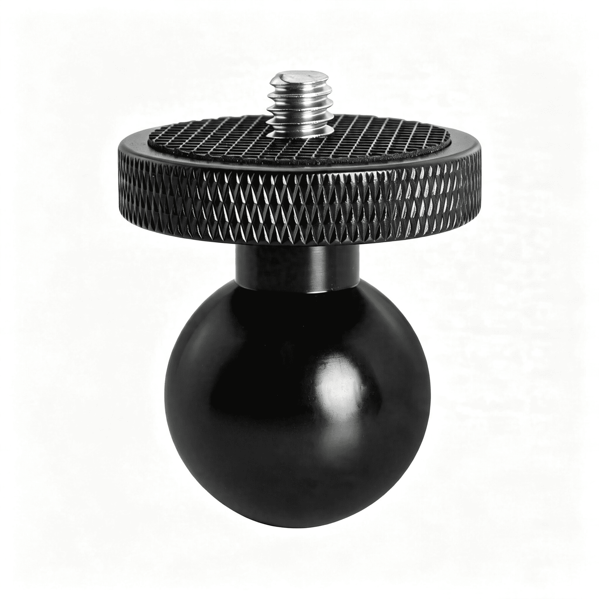 GJX 1Set 1&rdquo; Ball Mount Adapter with 1/4-20 Threaded Stud 33Mm Round Nut with Gasket Detachable Aluminum Alloy Ball Head Base Universal Action Camera Camcorder Mount