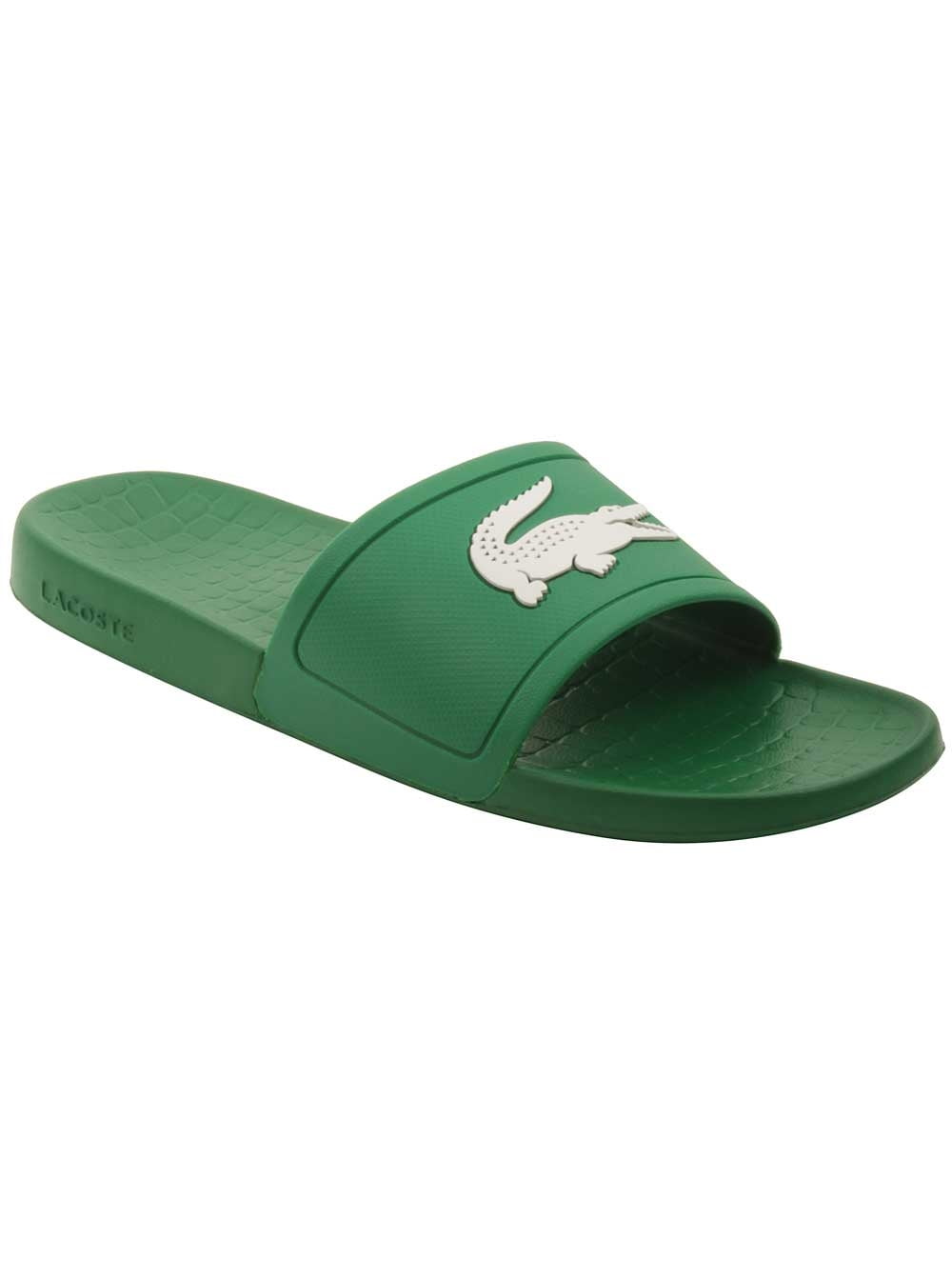 lacoste green flip flops