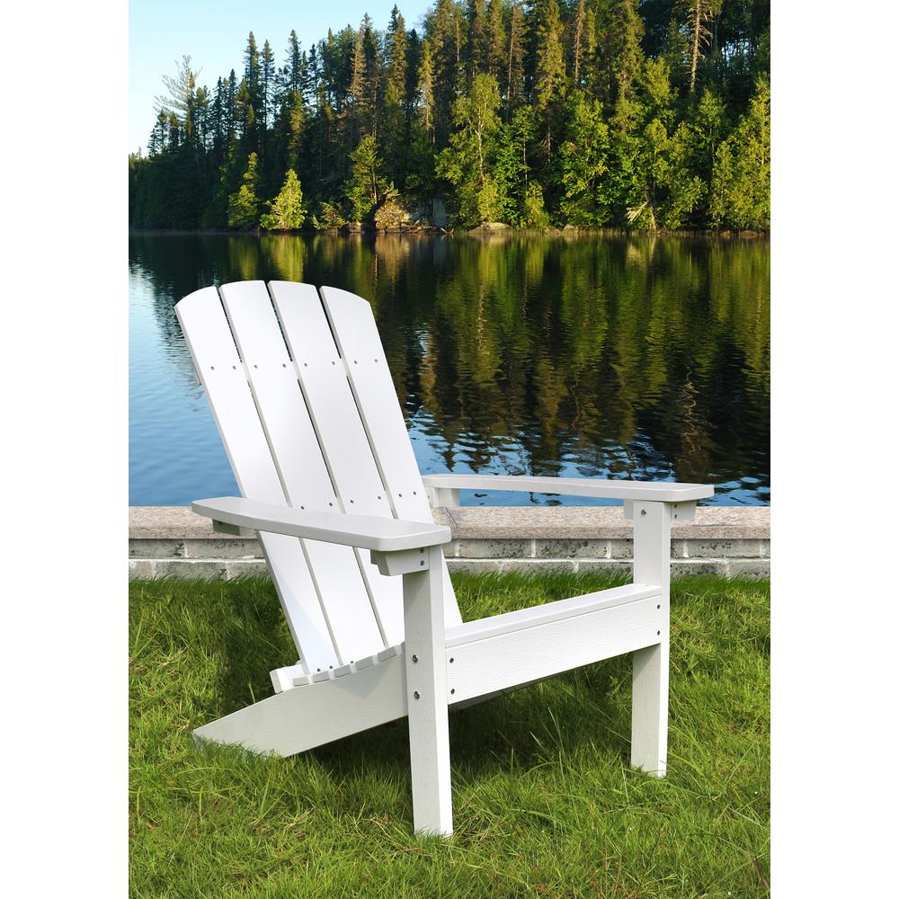 northbeam Lakeside Faux Wood Adirondack Chair, White