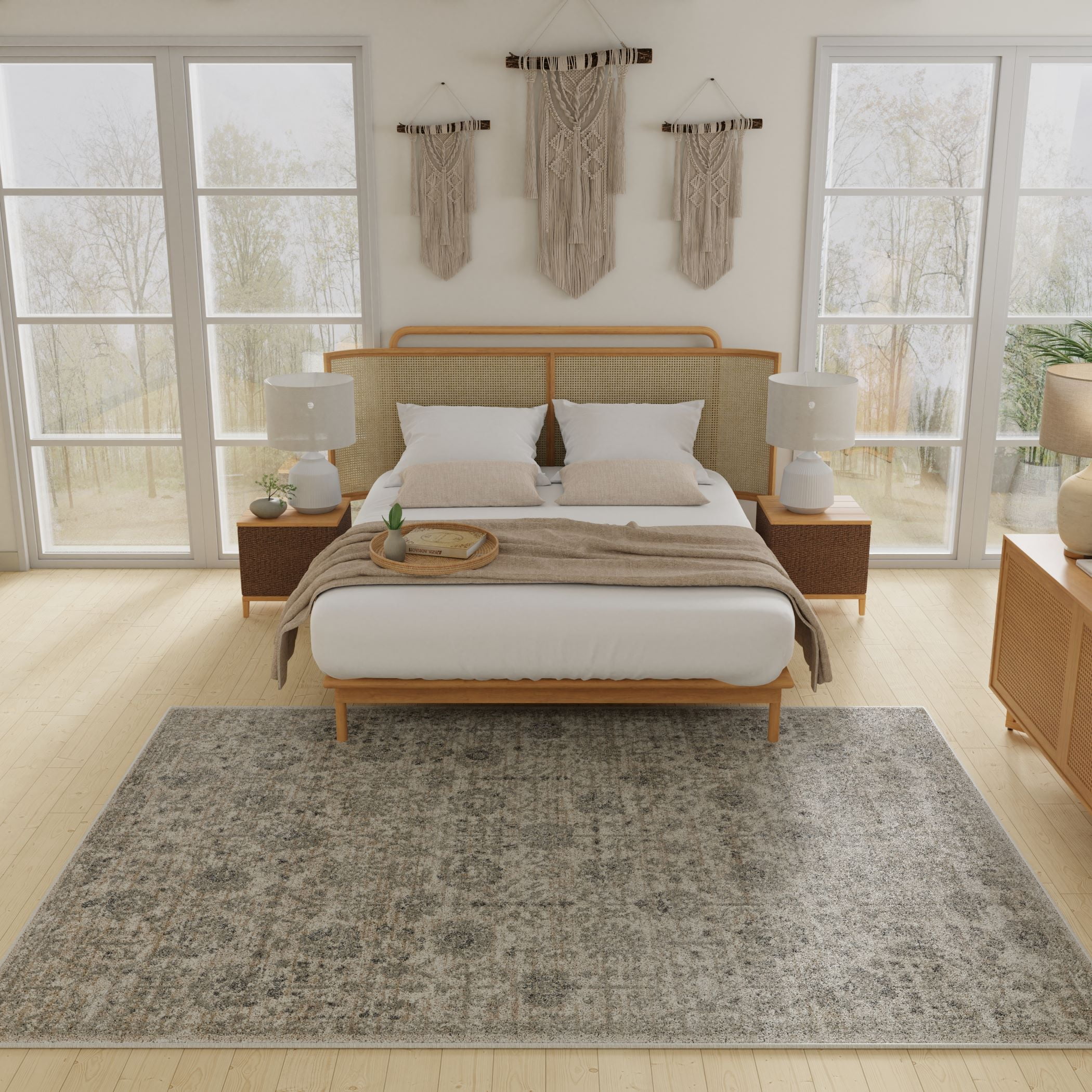 Loomaknoti Celena Asheley 9' x 12' Ivory Floral Indoor Area Rug