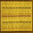 thumbnail image 1 of Ahgly Company Machine Washable Indoor Square Abstract Yellow Modern Area Rugs, 8' Square, 1 of 4