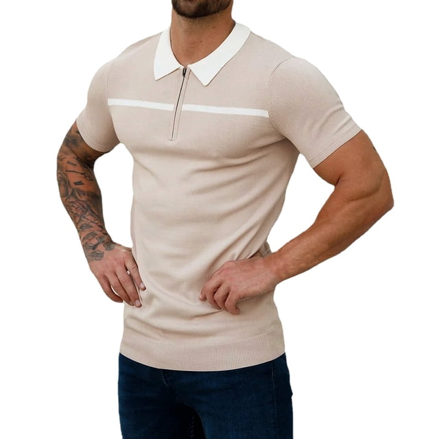 toraway Shirts for Men Long Sleeve Button up Male Spring and Summer Thick Jacquard Short Button Knit Print Top Shirt XXL