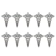 thumbnail image 1 of EeaseMX 10 piezas de aleación retro con forma de caduceo, colgantes, dijes, accesorio para hacer joyas de bricolaje, para collar, pulsera (plata antigua), 1 of 7