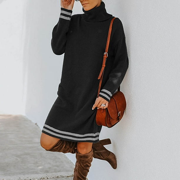 Knee length turtleneck dress cheap