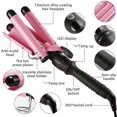 thumbnail image 3 of 3 Barrel Hair Curler With Lcd Temp Display Professional Wave Curling Iron Temperature Adjustable Portable Hair Waver For Long Short Hair, 3 of 5