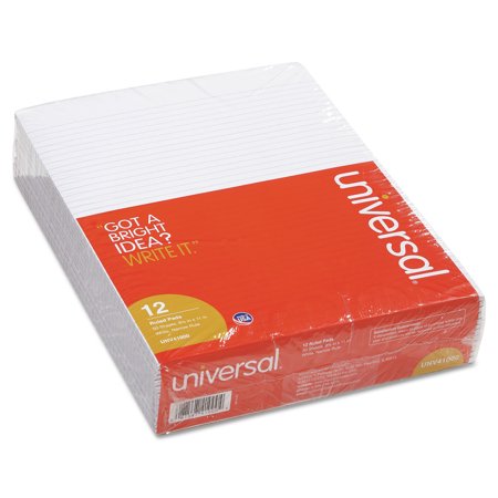 UPC: 0087547410004 | Universal UNV41000 50-Sheet 8.5 in. x 11 in. Glue Top Pads – Narrow Rule  White (1 Dozen)