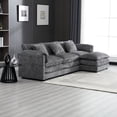 thumbnail image 5 of Miekor Furniture 112" Oversized Sectional Sofa Cloud Couch for Living Room, Modern Chenille L Shaped Couch, Comfy Boucle Modular Sofa Sleeper with Moveable Ottoman & Memory Foam MK3437, 5 of 12