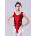 thumbnail image 5 of Body de corte alto a la moda para mujer, mallas elásticas brillantes de una pieza, ropa de baile para yoga, leotardo moldeador suave y brillante, color caramelo, 5 of 5
