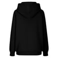 thumbnail image 4 of XIAONU Womens Hoodies Ribbed Textured Long Sleeve Pullover Hooded Sweatshirt Solid Color Simple Kangaroo Pocket Top Streetwear Black XXL, 4 of 6