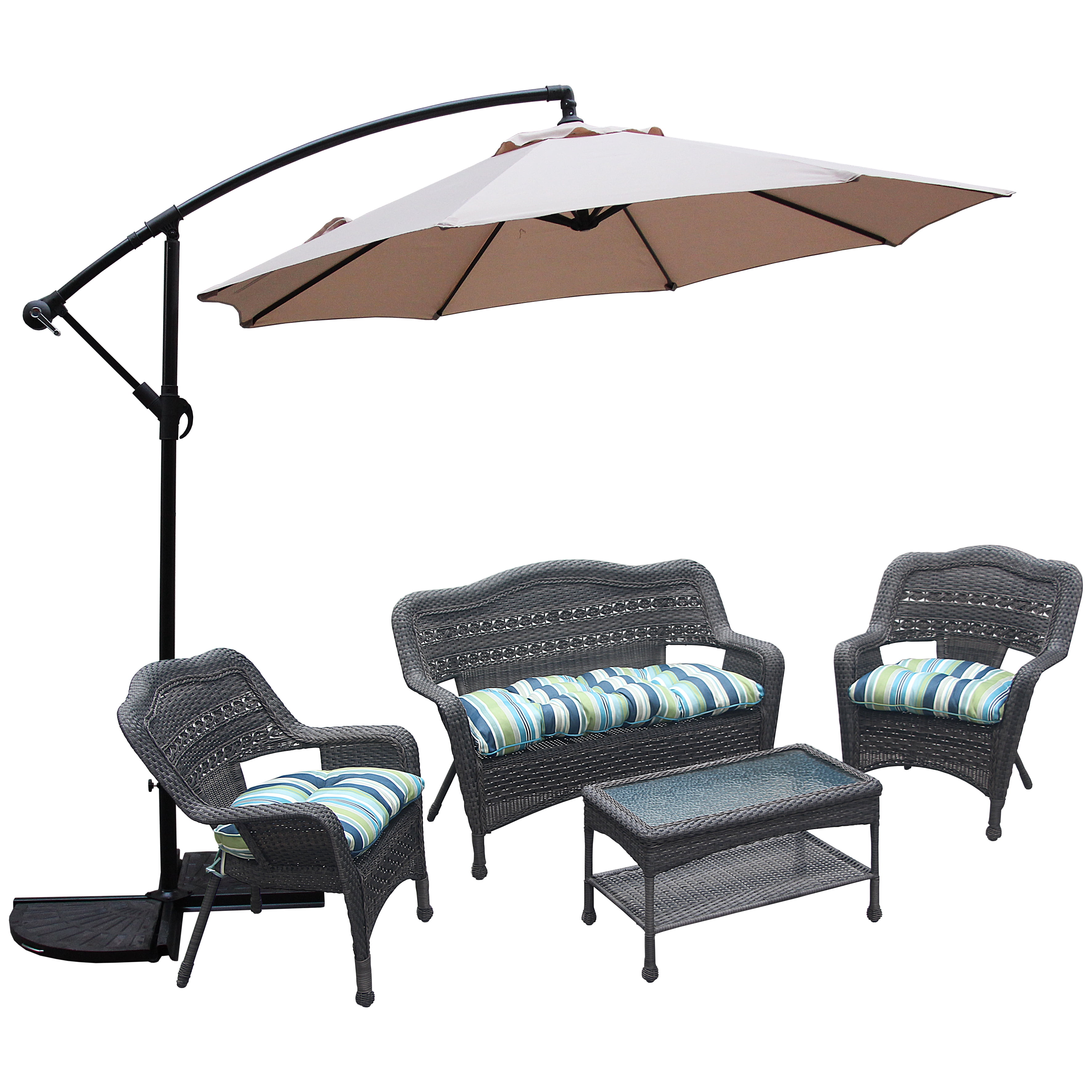 Abble 10 Feet Offset Patio Umbrella, Multiple Colors