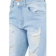 thumbnail image 4 of Fashion2Love Women's Juniors/Plus Size High Waist Distressed Elastic Cuffed Denim Joggers, 4 of 8